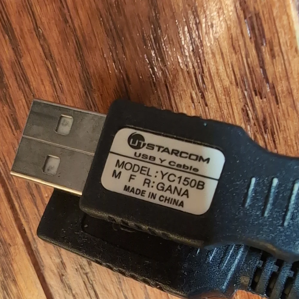 Starcom USB Y Cable Black Model YC150B